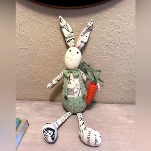 Beautiful Decorative Bunny with Suspenders and Bow Tie and Carrot